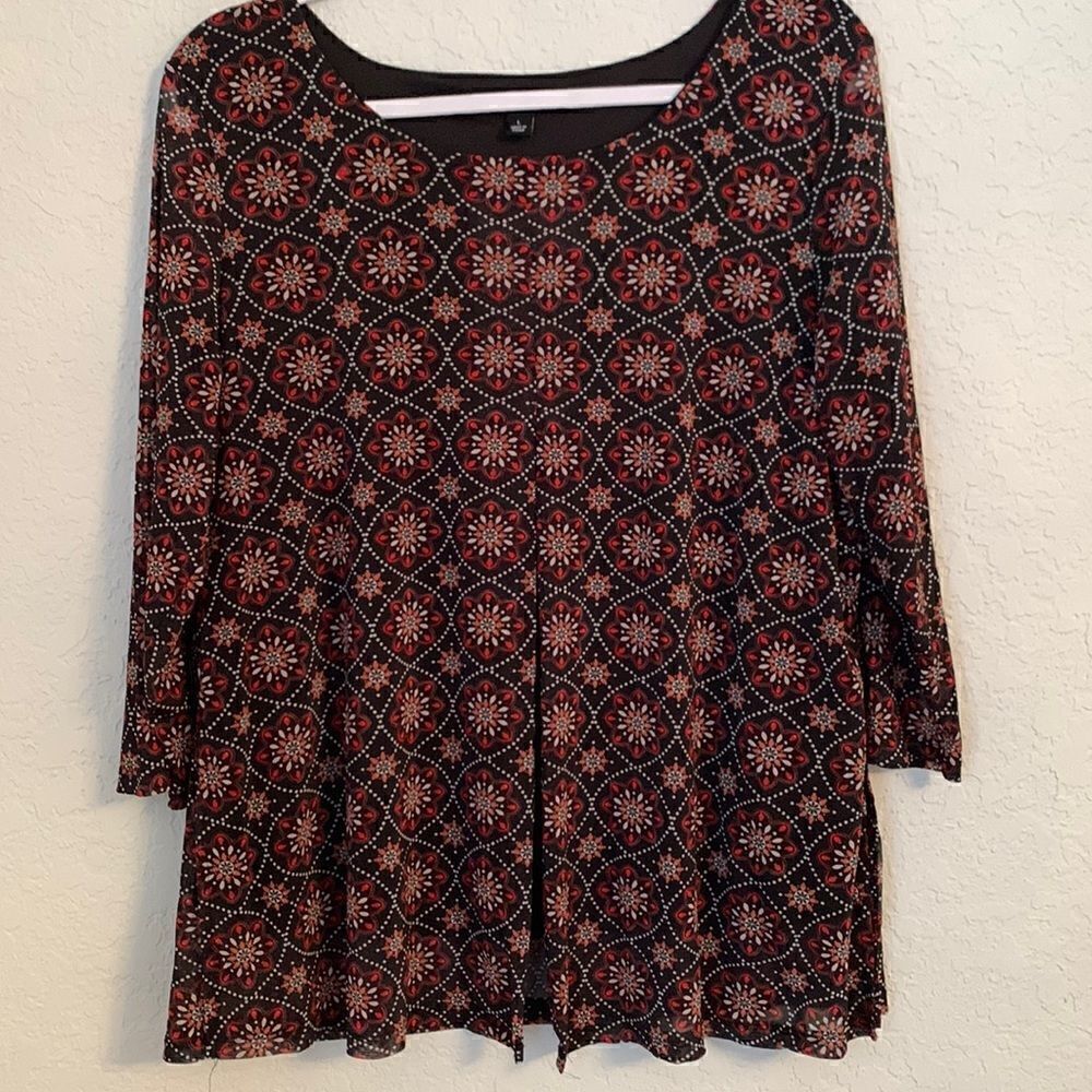 Zag&Rachel Women’s Black Multi Floral Tunic Size L